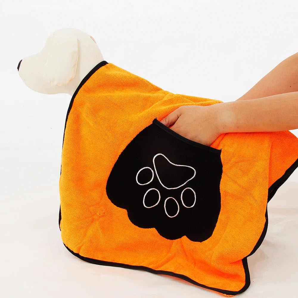 Pamper Your Pet: Ultra-Absorbent Microfiber Pet Drying Towel - Essential for Dog and Cat Cleaning!