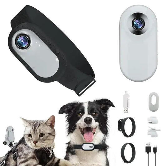 Your Pet's Outdoor Companion - Capture Every Adventure: HD 1080p Pet Collar Camera with Screen
